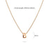 Initials Brick Alphabet Letter Necklace Rose Gold Layered Steel Jewellery